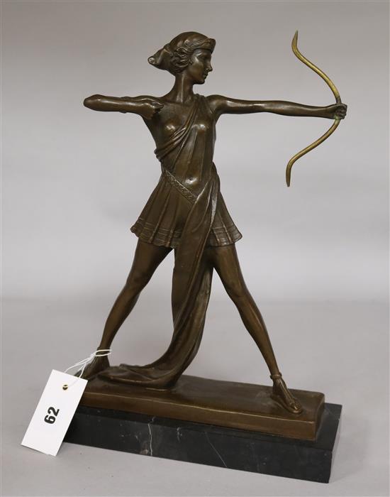 A bronze statue, The Archer